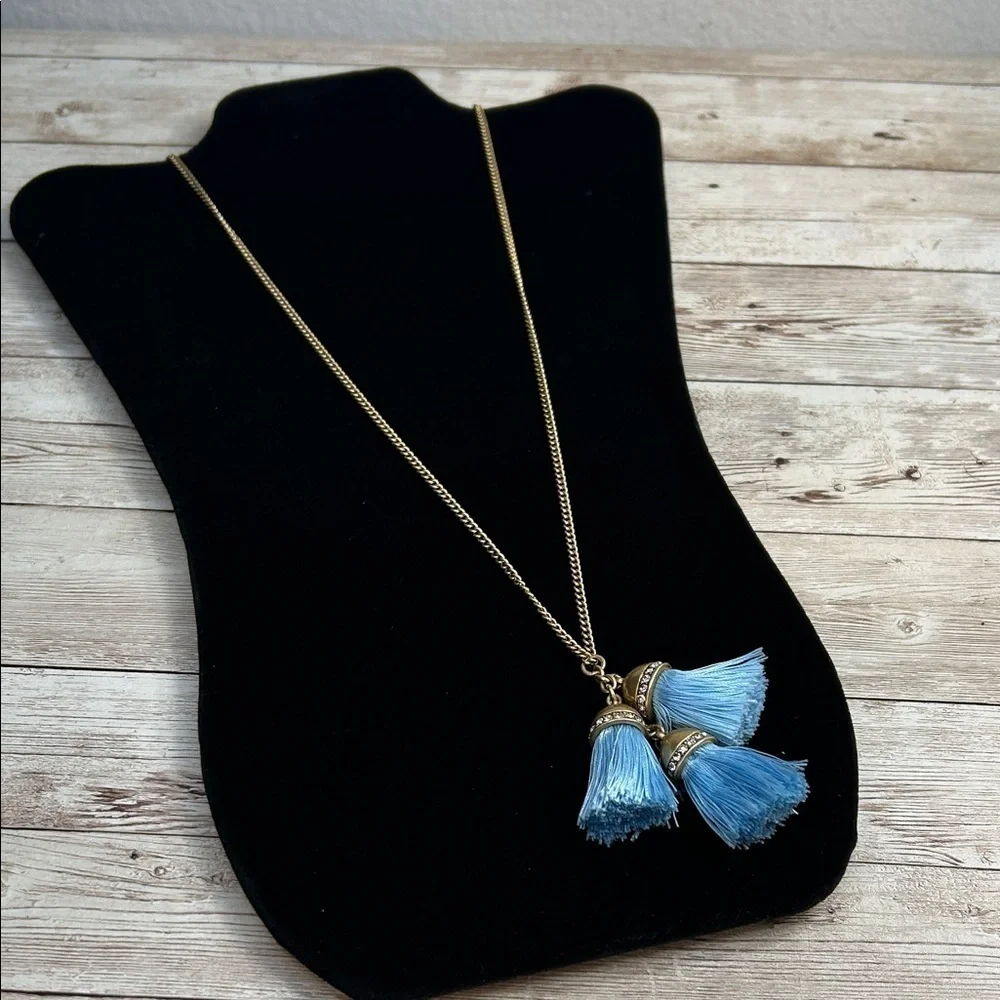 J.Crew Blue Tassel Necklace NWT